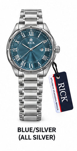 Premium RICK Luxury Men's Stainless Steel Watch – Multiple Colors | Roman Numeral Dial | Premium Fashion Wristwatch