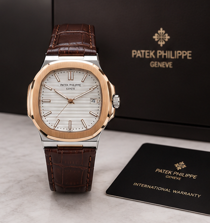 Patek Phillep Luxury Rose Gold Watch – Premium Brown Leather Strap