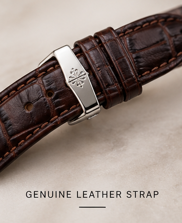 Patek Phillep Luxury Rose Gold Watch – Premium Brown Leather Strap