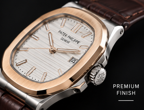 Patek Phillep Luxury Rose Gold Watch – Premium Brown Leather Strap