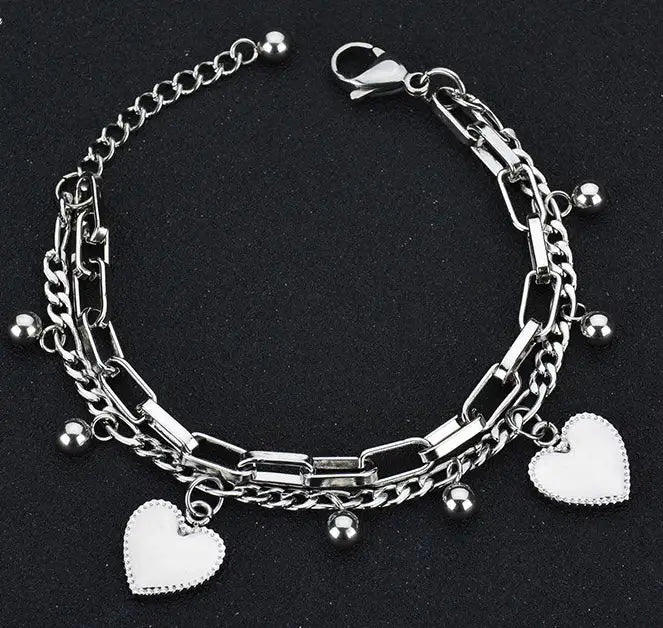 Gold Heart Charm Bracelets For Girls
