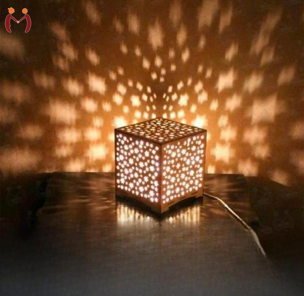 Star Cutout Wooden Lamp