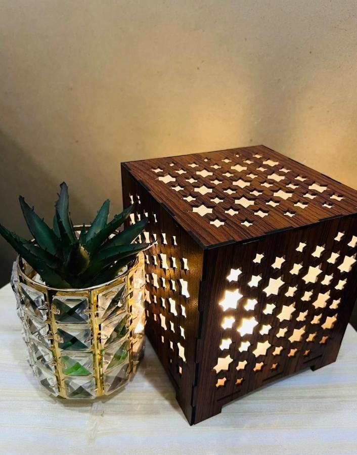 Star Cutout Wooden Lamp