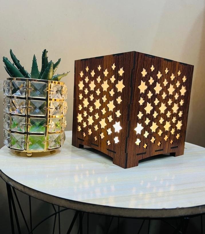 Star Cutout Wooden Lamp
