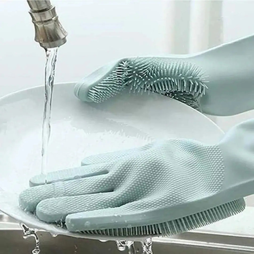 Silicone Cleaning Gloves – Reusable Dishwashing Gloves