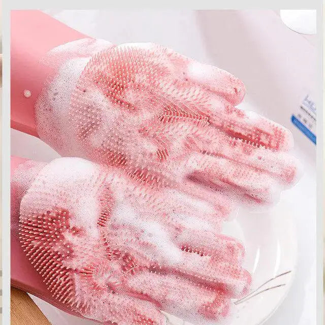 Silicone Cleaning Gloves – Reusable Dishwashing Gloves