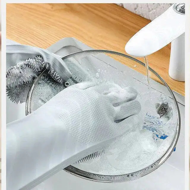 Silicone Cleaning Gloves – Reusable Dishwashing Gloves