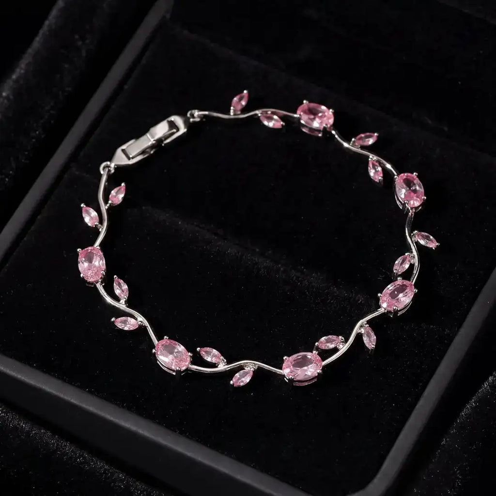 Elegant Sapphire Korean Bracelet in Gold and Silver Plated