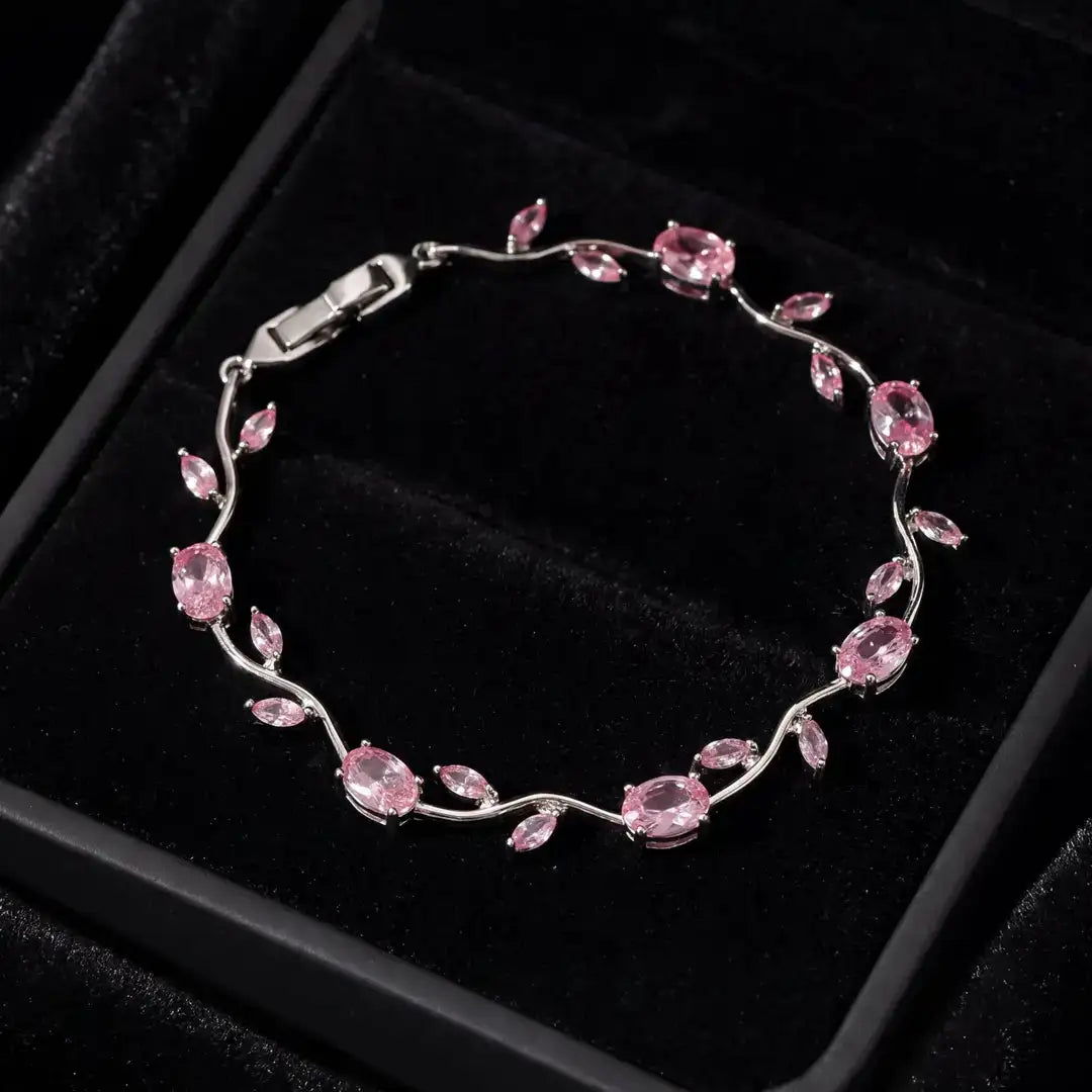 Elegant Sapphire Korean Bracelet in Gold and Silver Plated