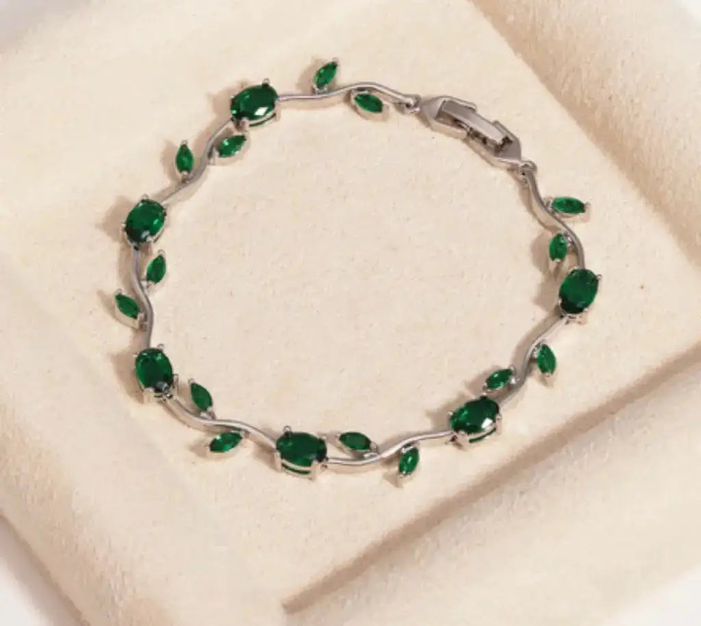 Elegant Sapphire Korean Bracelet in Gold and Silver Plated