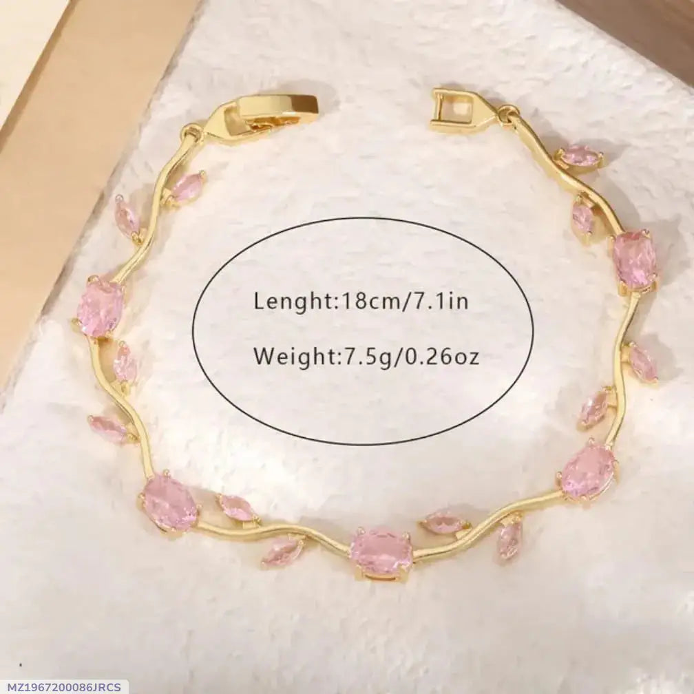 Elegant Sapphire Korean Bracelet in Gold and Silver Plated
