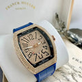 Frank Muller Karan Aujla Watch With Diamond crystals in blue strap