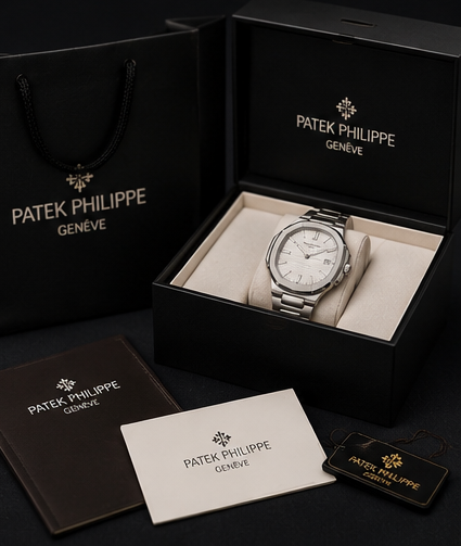 Luxury Stainless Steel Men’s Watch Patek Philippe Style |Silver Dial & Premium Bracelet