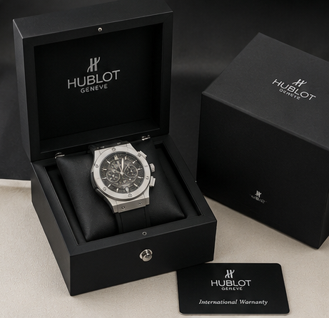 Hublot Skeleton Chronological Watch with Premium Black Strap