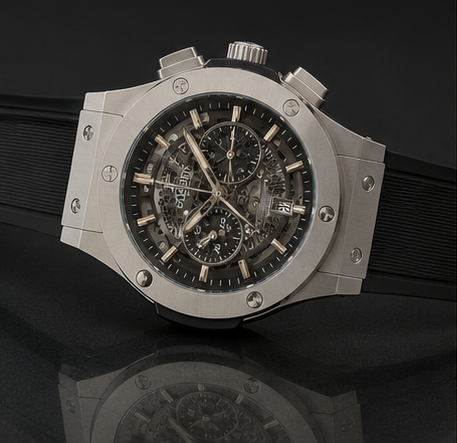 Hublot Skeleton Chronological Watch with Premium Black Strap