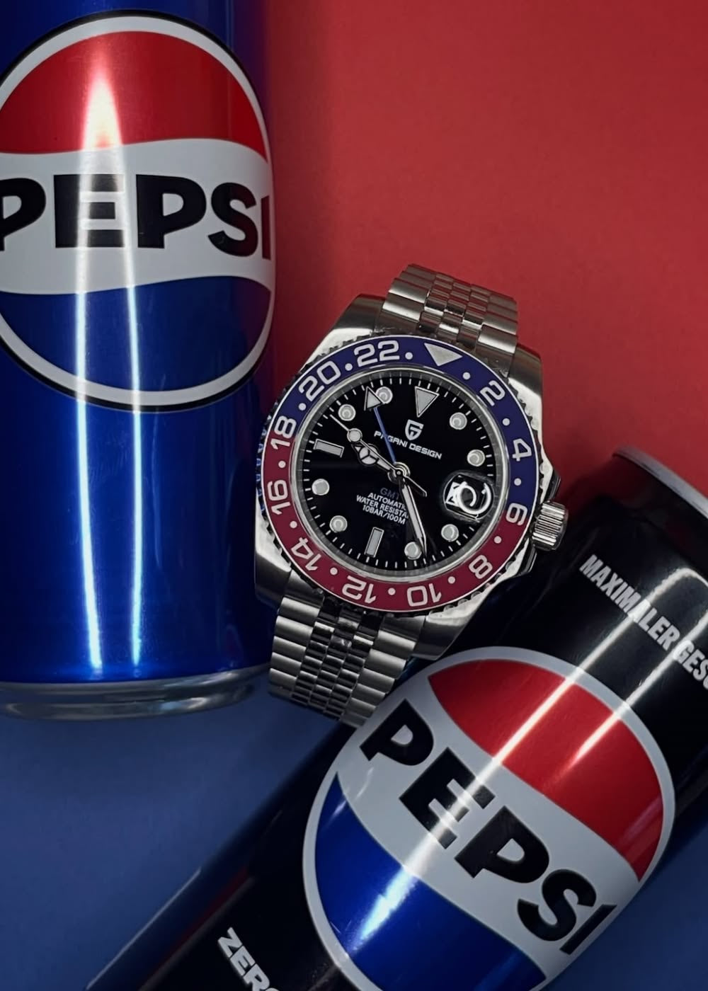 Rolex Luxury GMT Pepsi Master 2 Watch – Premium Stainless Steel