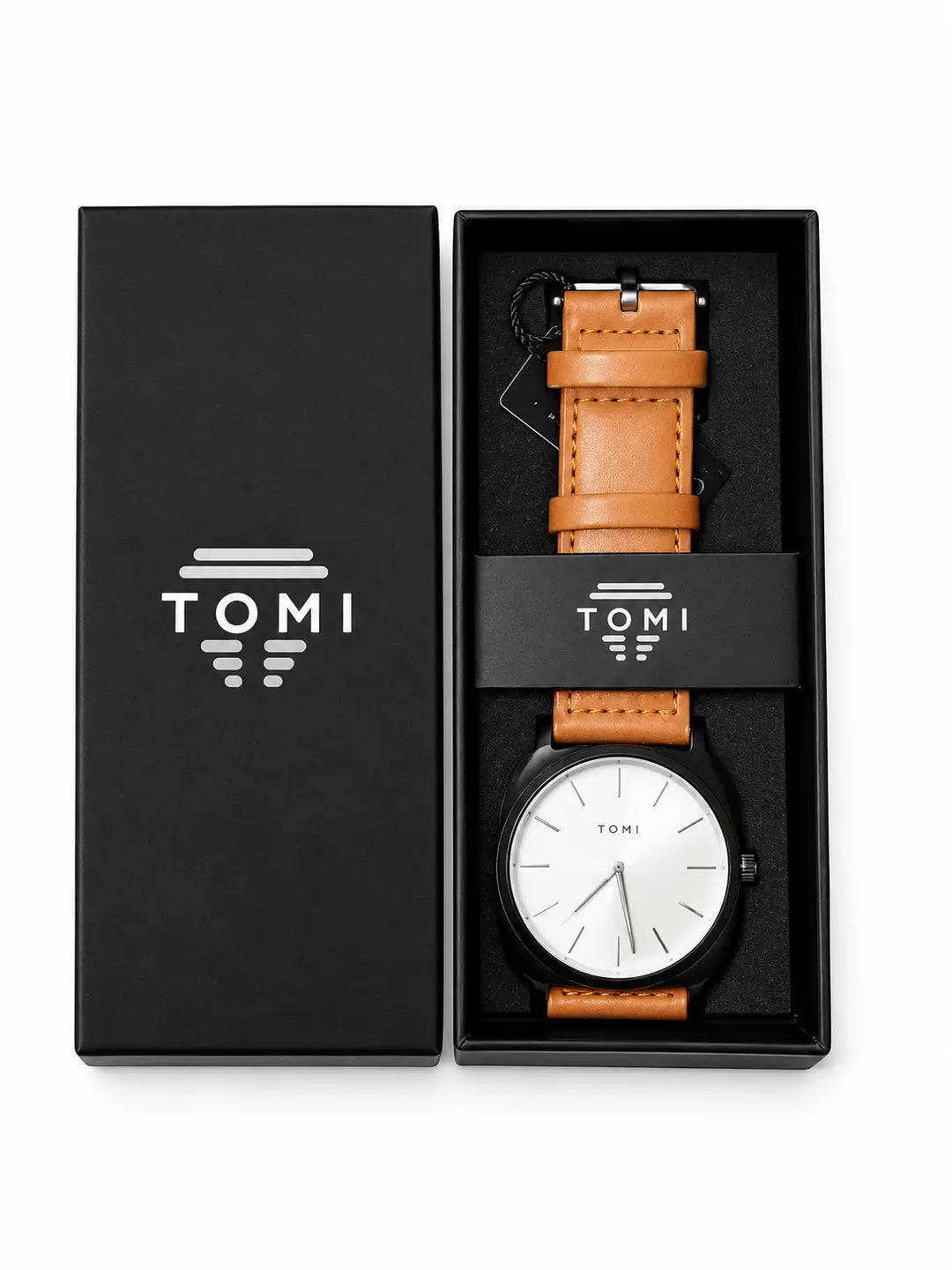 TOMI LEATHER STRAP WATCH WITH PREMIUM BOX