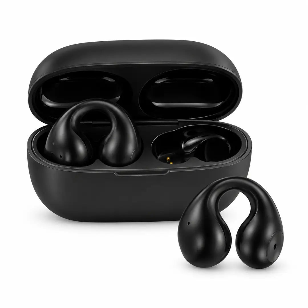 Premium Black Earclips Earbuds 5.3 Open Ear Wireless Earbuds
