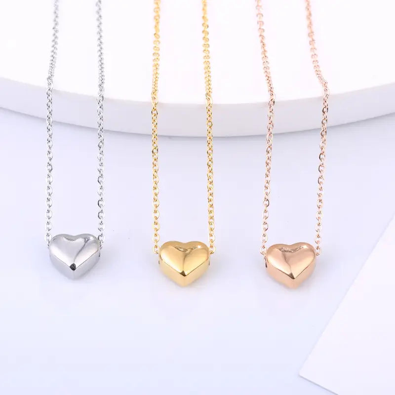 Premium Golden ,Rose ,Silver Heart Necklace For Women’s