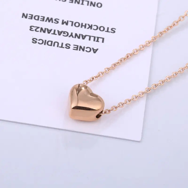 Premium Golden ,Rose ,Silver Heart Necklace For Women’s