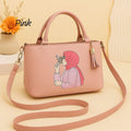 Premium Women's Leather Shoulder Bag with Floral Print
