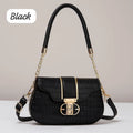 Premium Black Croc Embossed Shoulder Bag with Gold for Girls