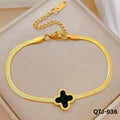 Black Golden Clover Bracelet for Women