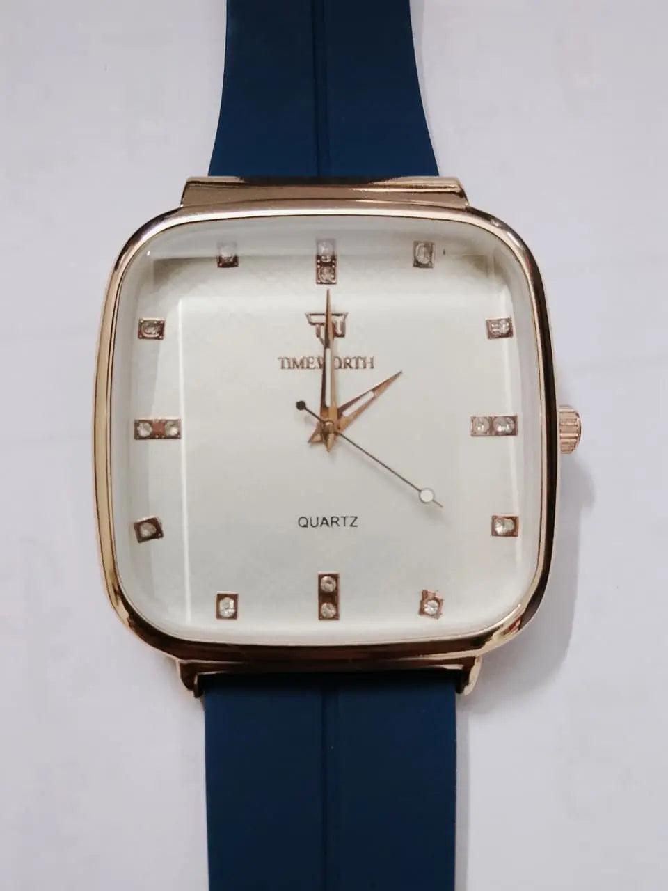 Luxury Square Dial Men’s Watch – Premium Blue Silicone Strap