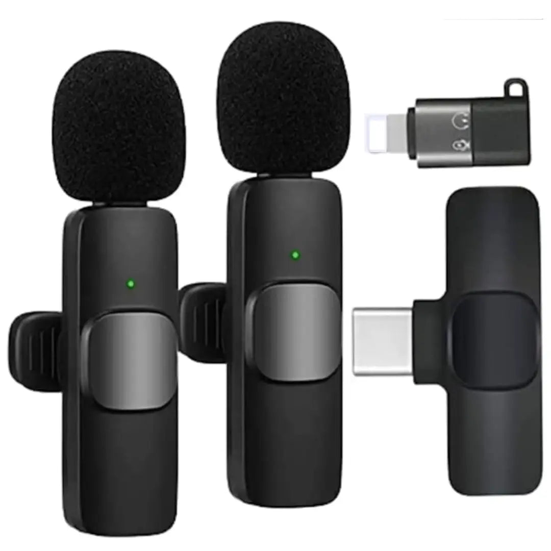 K9 Wireless Collar Mic Wireless MIC Type C / IOS Wireless Double Microphone For Interview, Vlogging , Podcast