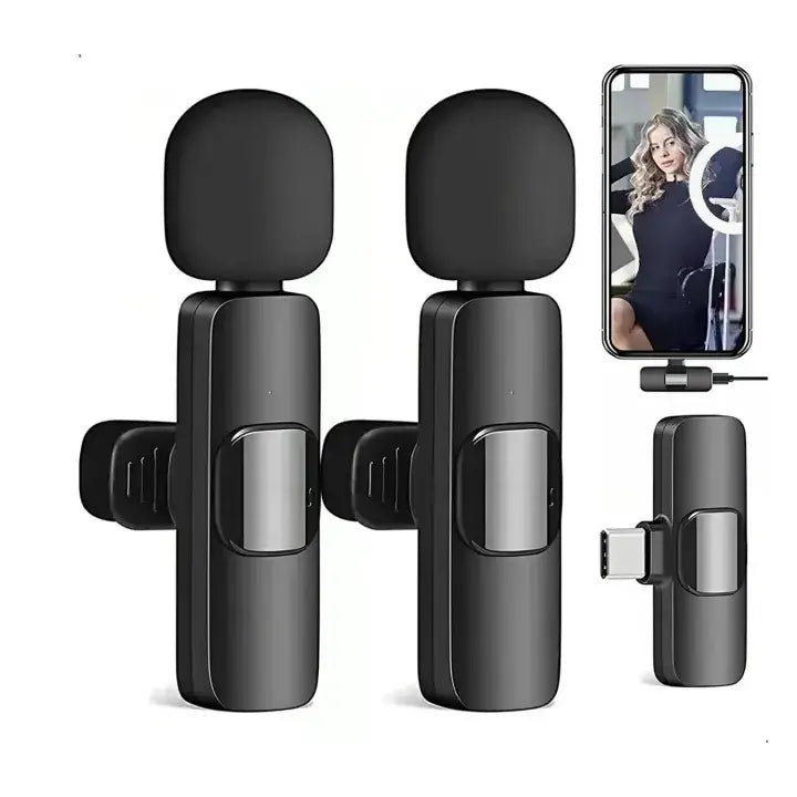 K9 Wireless Collar Mic Wireless MIC Type C / IOS Wireless Double Microphone For Interview, Vlogging , Podcast