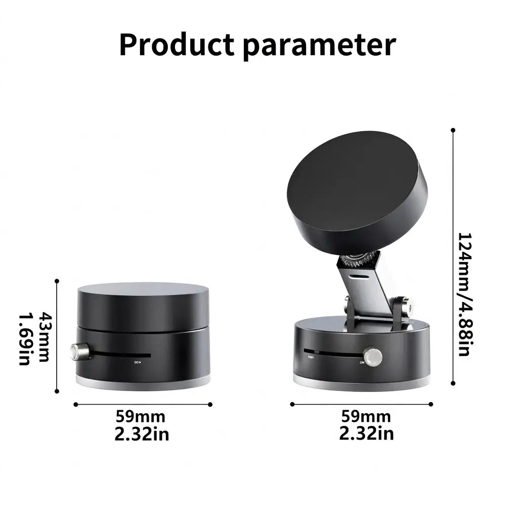 Vacuum Suction Cup Magnetic Car Phone Holder - Retractable Foldable Mount