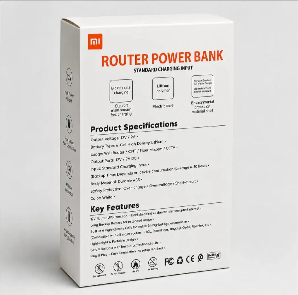 Wi-Fi Routers Power Bank Xiaomi Mi 20000 mAh 12V