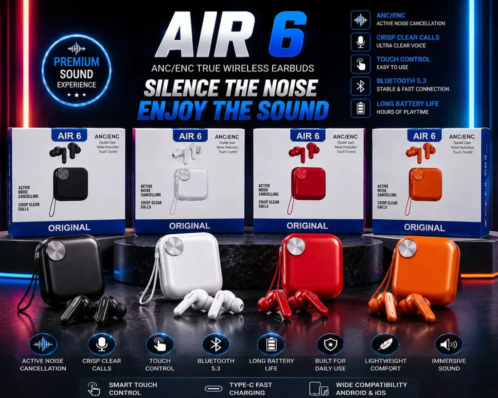 AIR 6 ORIGINAL Long-Lasting Battery With Fast Charge Earbuds