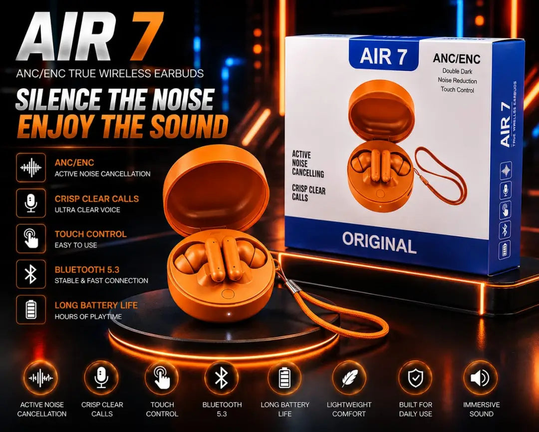AIR 7 ORIGINAL Long-Lasting Battery With Fast Charge Earbuds