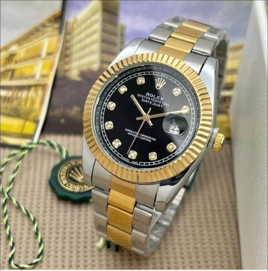 ROLEX GOLDEN SILVER WATCH STAINLESS STEEL