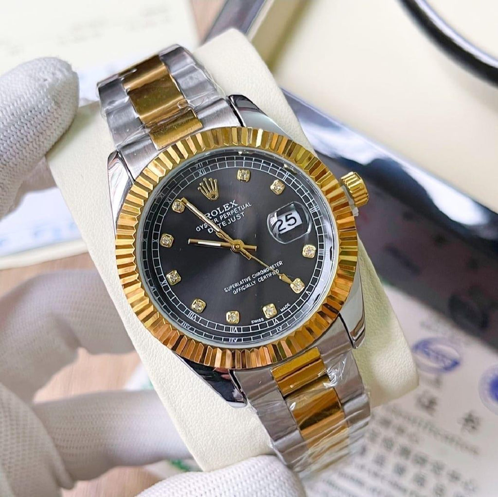 ROLEX GOLDEN SILVER WATCH STAINLESS STEEL