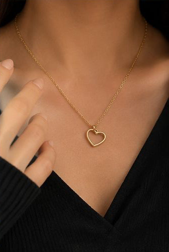Gold Heart Necklace for Women | Stainless Steel Love Pendant