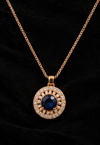 Royal Blue Crystal Jewelry Set for Women | Necklace & Ear rings