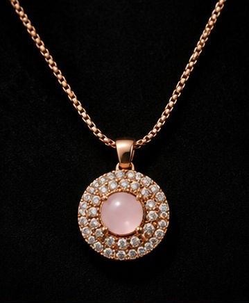 Pink Crystal Jewelry Set for Women | Necklace, Bracelet & Earrings