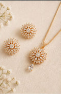 Royal Bloom Crystal Necklace & Earrings Set for Women