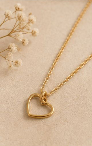 Gold Heart Necklace for Women | Stainless Steel Love Pendant