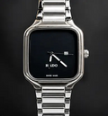 Rado Style Square Dial  Stainless Steel Watch – Silver black
